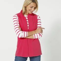 Trui En Vest<Blancheporte Fleece jasje met rits, zonder mouwen framboos