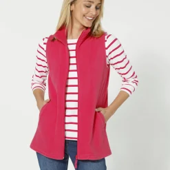 Trui En Vest<Blancheporte Fleece jasje met rits, zonder mouwen framboos