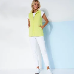 Trui En Vest<Blancheporte Fleece jasje met rits, zonder mouwen anijs