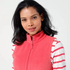 Trui En Vest<Blancheporte Fleece jasje met rits, zonder mouwen chiné koraal