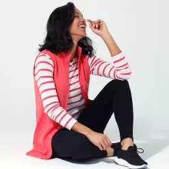Trui En Vest<Blancheporte Fleece jasje met rits, zonder mouwen chiné koraal