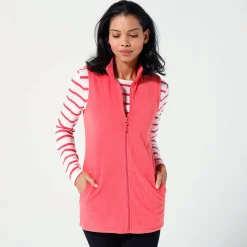 Trui En Vest<Blancheporte Fleece jasje met rits, zonder mouwen chiné koraal