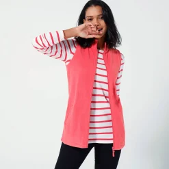 Trui En Vest<Blancheporte Fleece jasje met rits, zonder mouwen chiné koraal