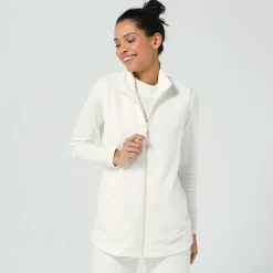 Trui En Vest<Blancheporte Fleece jasje met rits, zonder mouwen ecru