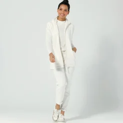 Trui En Vest<Blancheporte Fleece jasje met rits, zonder mouwen ecru