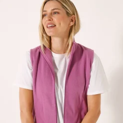 Trui En Vest<Blancheporte Fleece jasje met rits, zonder mouwen violine