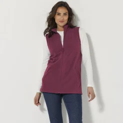 Trui En Vest<Blancheporte Fleece jasje met rits, zonder mouwen pruim