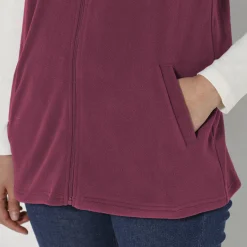 Trui En Vest<Blancheporte Fleece jasje met rits, zonder mouwen pruim