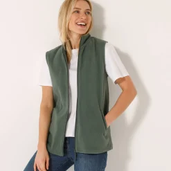 Trui En Vest<Blancheporte Fleece jasje met rits, zonder mouwen bronskleur