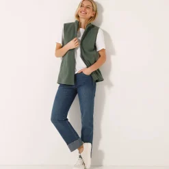 Trui En Vest<Blancheporte Fleece jasje met rits, zonder mouwen bronskleur