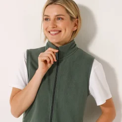 Trui En Vest<Blancheporte Fleece jasje met rits, zonder mouwen bronskleur