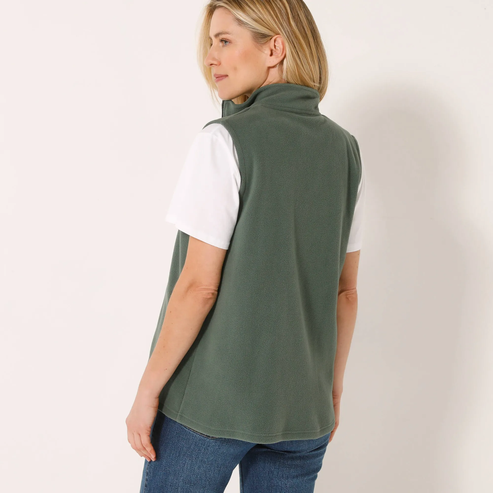 Trui En Vest<Blancheporte Fleece jasje met rits, zonder mouwen bronskleur