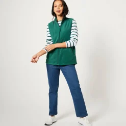 Trui En Vest<Blancheporte Fleece jasje met rits, zonder mouwen donkergroen