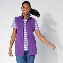 Trui En Vest<Blancheporte Fleece jasje met rits, zonder mouwen iris