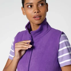 Trui En Vest<Blancheporte Fleece jasje met rits, zonder mouwen iris