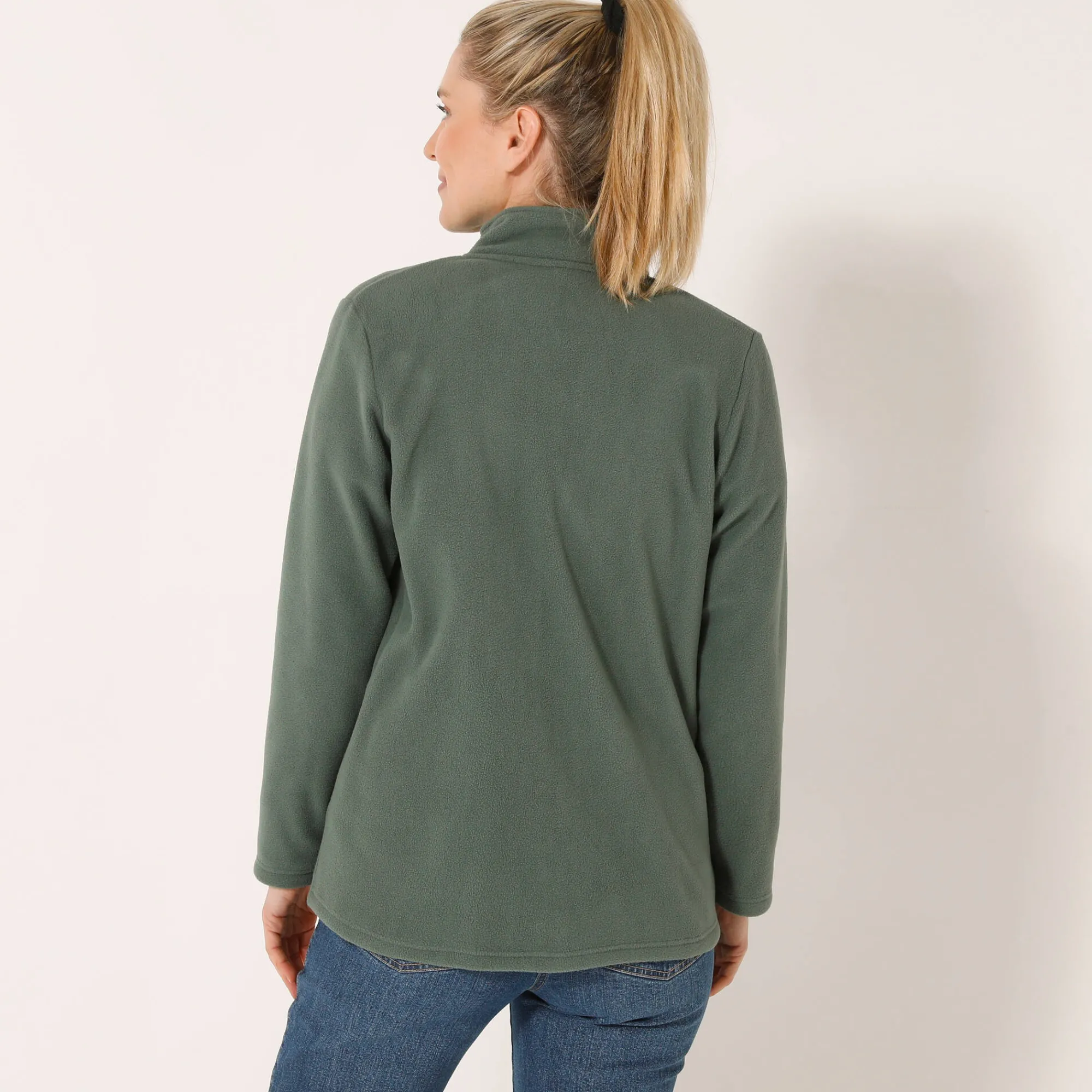 Trui En Vest<Blancheporte Fleecejasje met rits en lange mouwen bronskleur