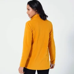Trui En Vest<Blancheporte Fleecejasje met rits en lange mouwen kerrie