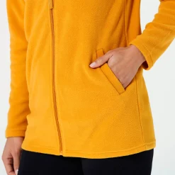 Trui En Vest<Blancheporte Fleecejasje met rits en lange mouwen kerrie