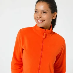 Trui En Vest<Blancheporte Fleecejasje met rits en lange mouwen oranje