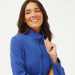 Trui En Vest<Blancheporte Fleecejasje met rits en lange mouwen felblauw