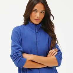 Trui En Vest<Blancheporte Fleecejasje met rits en lange mouwen felblauw
