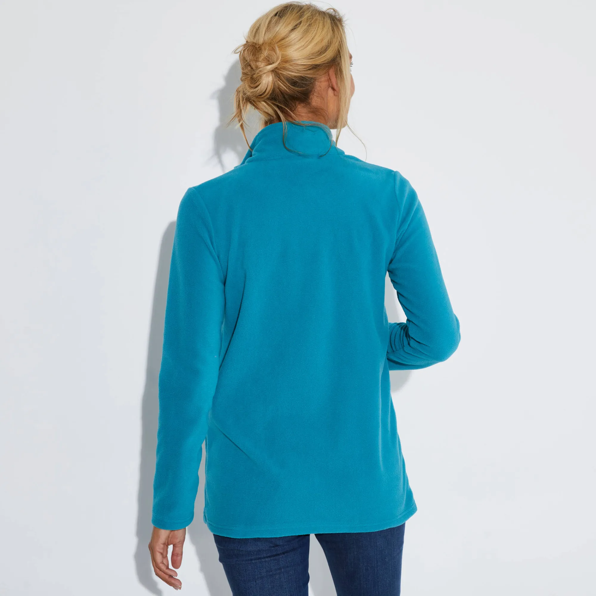 Trui En Vest<Blancheporte Fleecejasje met rits en lange mouwen eendenblauw