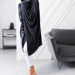 Plaid<Blancheporte Fleeceplaid met kap, speciaal voor tv-kijken antraciet