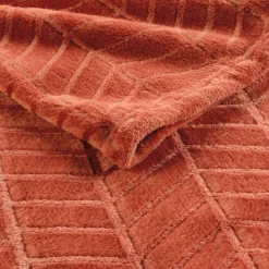 Plaid<Blancheporte Fleeceplaid met reliëf en pluche gevoel terracotta
