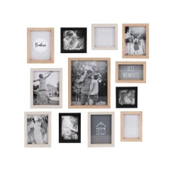 Decoratieartikel<Blancheporte Fotokaders - set van 12 zwart/naturel