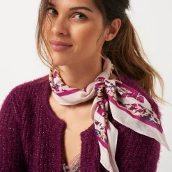 Accessoires En Juwelen<Blancheporte Foulard in katoen met Indische print pruim