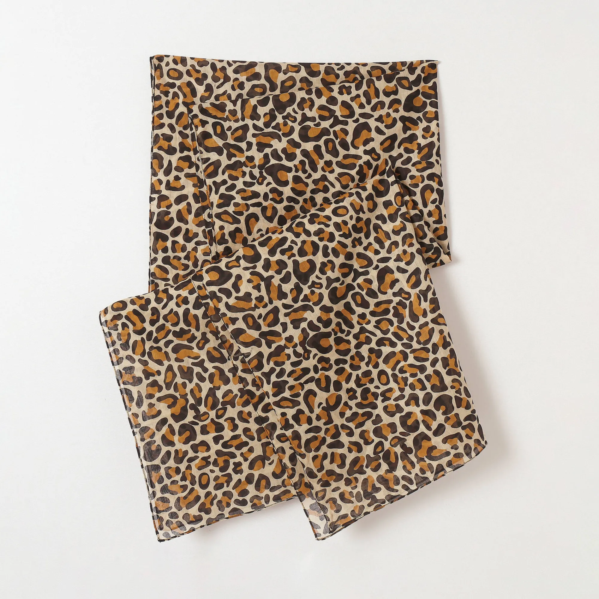 Accessoires En Juwelen<Blancheporte Foulard met luipaardmotief, katoenvoile beige