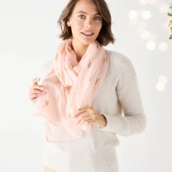 Sieraden En Feestaccessoires|Accessoires En Juwelen<Blancheporte Foulard met pluimmotief roze