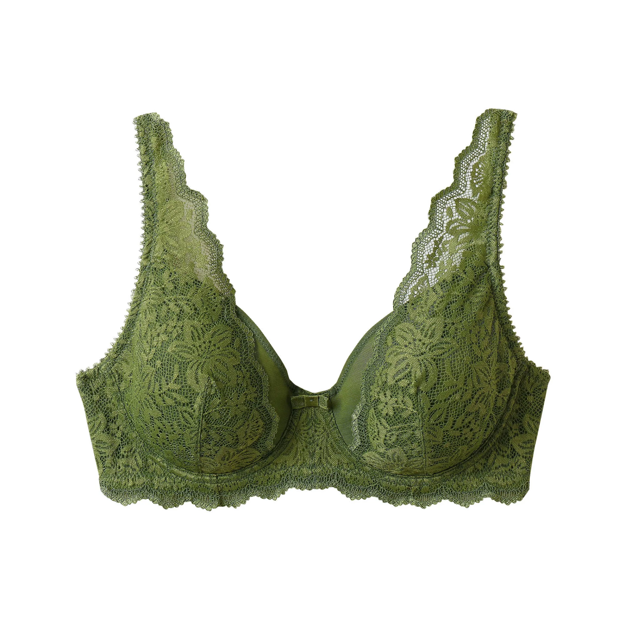 Beha<Confidence Lingerie Foulardbeha in kant en rekbare tule Guspini - met beugels groen
