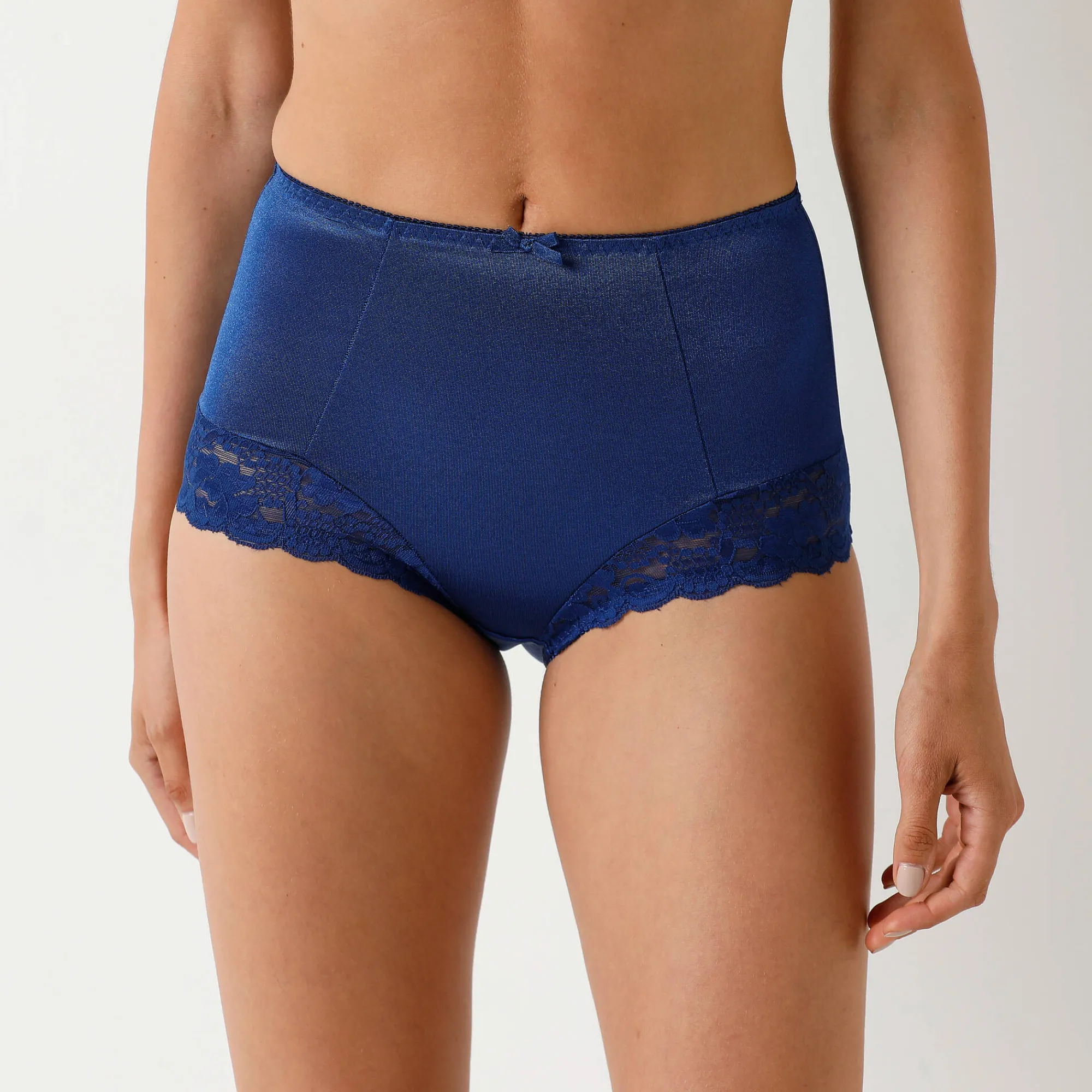 Slip En Shorty<Confidence Lingerie Gaineslip in glanstricot en kant Avila - set van 2 marine + rood
