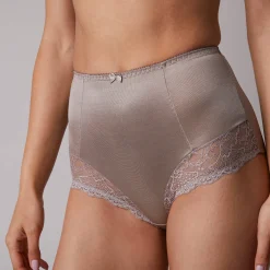 Slip En Shorty<Confidence Lingerie Gaineslip in glanstricot en kant Salford - set van 2 chocolade + taupe