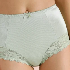 Slip En Shorty<Confidence Lingerie Gaineslip in glanstricot en kant Avila - set van 2 kaki + linde