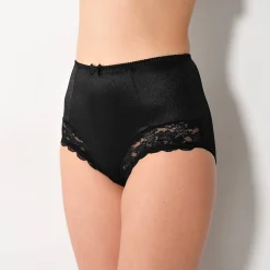 Slip En Shorty<Confidence Lingerie Gaineslip in glanstricot en kant Avila - set van 2 wit + zwart