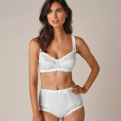 Slip En Shorty<Confidence Lingerie Gaineslip in glanstricot en kant Avila - set van 2 wit + zwart