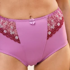 Slip En Shorty<Confidence Lingerie Gaineslip in microvezel en geborduurde tule Caminata violine