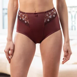 Slip En Shorty<Confidence Lingerie Gaineslip in microvezel en geborduurde tule Caminata chocolade