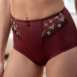 Slip En Shorty<Confidence Lingerie Gaineslip in microvezel en geborduurde tule Caminata chocolade