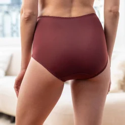 Slip En Shorty<Confidence Lingerie Gaineslip in microvezel en geborduurde tule Caminata chocolade