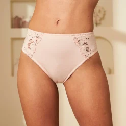 Slip En Shorty<Confidence Lingerie Geborduurde effen midislip in katoen Olbia - set van 2 poeder