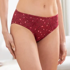 Slip En Shorty<Confidence Lingerie Geborduurde midislip in katoen met dierenhuidprint Olbia - set van 2 bordeaux
