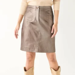 Feestoutfits Dames|Rok<Blancheporte Gecoate korte rok goudbruin