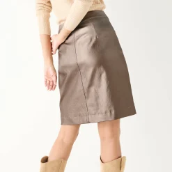 Feestoutfits Dames|Rok<Blancheporte Gecoate korte rok goudbruin