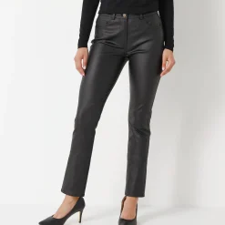 Feestoutfits Dames|Broek<Blancheporte Gecoate rechte broek zwart