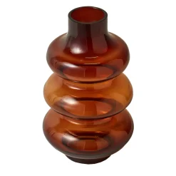 Decoratieartikel<Blancheporte Gegolfde vaas in kleurig glas amber