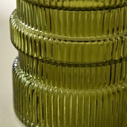 Feestdecoratie|Decoratieartikel<Blancheporte Gegroefde vaas in glas groen