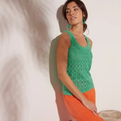 Trui En Vest<Blancheporte Gehaakt topje groen
